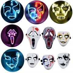 El Wire Light Up LED Mask Neon Rave Horrific Cosplay Party Halloween Costume RP0932