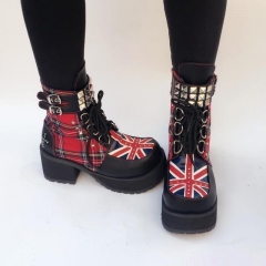 National Flag High Platform Lolita Short Boots