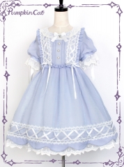Pumpkin Cat -Sweet Tooth- Short Sleeves Sweet Lolita OP Dress