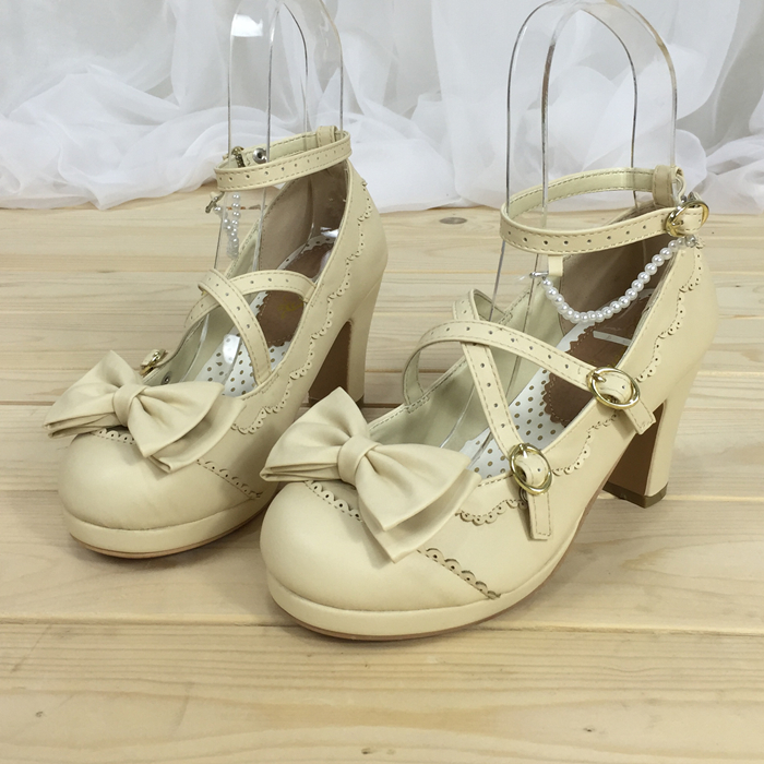 Beige & 8cm heel + 1.5cm platform