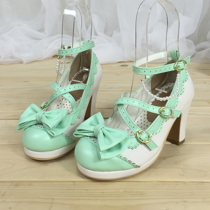 Mint x White & 8cm heel + 1.5cm platform
