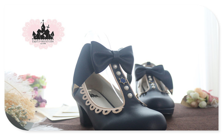 Dark blue & 4.5cm heel + 1cm platform
