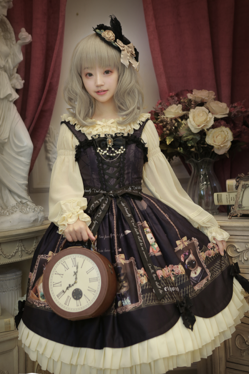 Honey Honey -Cats' Self-portraits- Lolita Normal Waist Jumper Dress