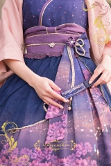 IchigoMiko -Fantastic Night By The River of Sakura- Wa Lolita Corset with Overskirt