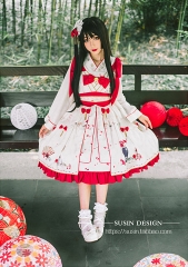 Mirror Flower Wa Lolita Jumper Dress