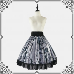 FunCcnio -Winter Rose- Military Lolita High Waist Skirt