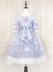 Moonlight Forest -Kittens in Cloud Kingdom- Lolita OP Dress (Special Version)