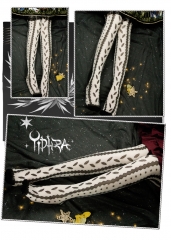 Yidhra -Leaf and Fluorescent- Vintage Classic Lolita Thigh High Socks
