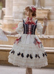 Little Dipper -Bai Xueji- Vintage Classic Lolita Vest and OP Dress Set