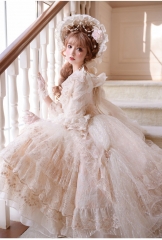 Tea Party Under Moonlight Vintage Classic Lolita OP Dress
