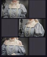 Eden Lolita -Shi Cheju- Lolita Blouse, Flower Brooch and Necklace