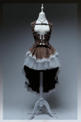 Ashes On The Burning Land Steampunk Lolita Corset with Overskirt