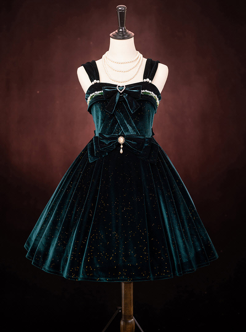 Dark Green Short Version (glittering fabric)