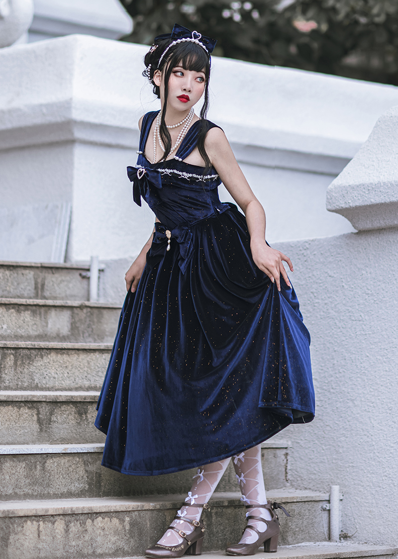 Dark Blue Long Version (glittering fabric)
