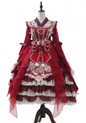 Sakya Lolita -The Wistaria Garden of the Cats- 2022 Version Lolita Jumper Dress and Blouse