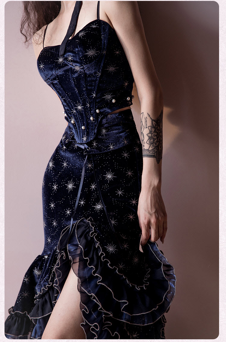 Admiral ⭐︎夜空柄　セットアップ ZJ Story -Stars of Atlantis- Vintage Classic Lolita Top Wear and