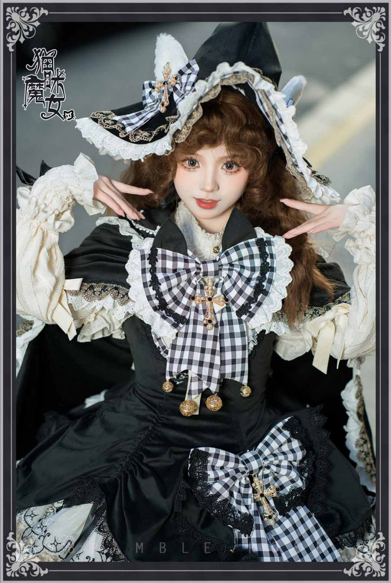 Bramble Rose -The Witch Transformed From A Cat- Gothic Lolita Full Set