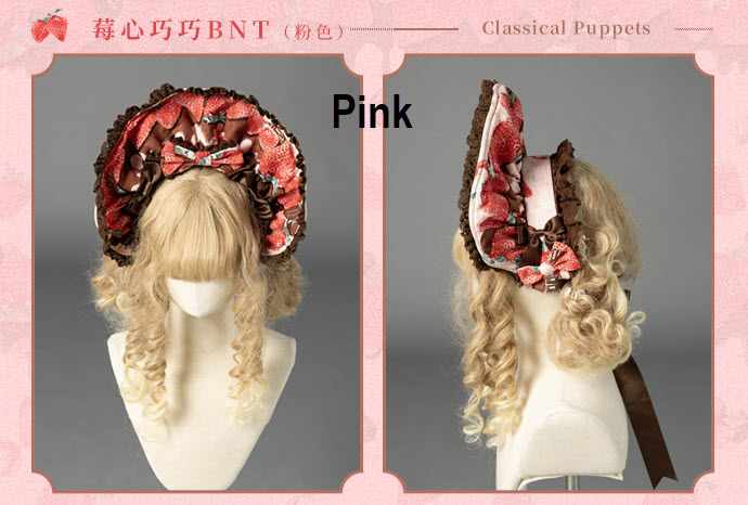 Classical Puppets -Strawberry Filled Chocolates- Sweet Lolita Bonnet ...