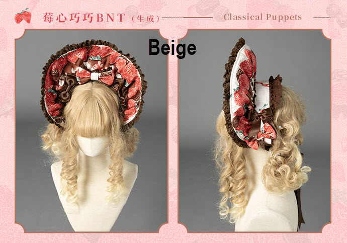 Classical Puppets -Strawberry Filled Chocolates- Sweet Lolita Bonnet ...