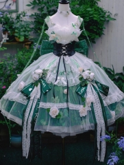 The Wild Roses Vintage Classic Lolita Dress Set and Its Matching Shoes