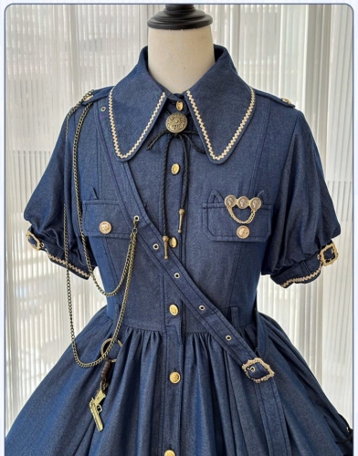 military denim dress Zadig & Voltaire women's short military-inspired denim dress
