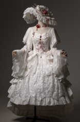 LingXi -Lilith's Nightmare- White Colorway Gothic Lolita OP Dress Set