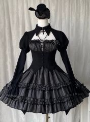 Sakura Hime Lolita -Duke of Rabbit- Gothic Lolita OP Dress and Matching Hat