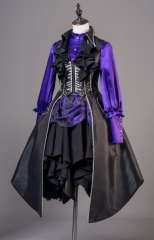 (Black X Purple Colorway) Bones Hidden in the Deep Sea Ouji Gothic Lolita Vest, Blouse, Shorts, Skirt and Trousers