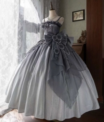 (Grey Color) Embracing the Milky Way Vintage Classic Lolita Jumper Dress