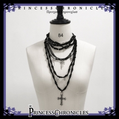Princess Chronicle -Black And Red 4.0- Gothic Lolita Ouji Lolita Necklace and Hat