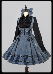 DuskProphecy -CANG LU- Denim Lolita Jumper Dress