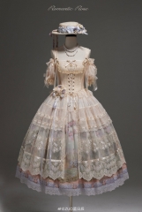 ZUO -Romantic Rose- Vintage Classic Lolita Skirt and Overskirt Set