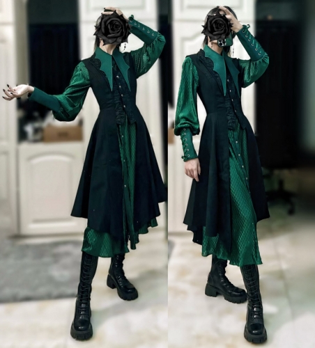He/She is Loong Ouji Gothic Lolita Long Version Vest