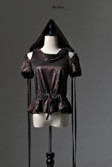 LilithHouse -An Ode To Tarot- Gothic Lolita Hooded Short-sleeved Shirt