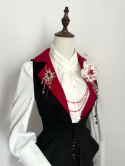 Danger Girl -Scarlet Gift- Gothic Lolita Ouji Hat and Brooch