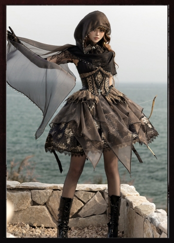 YingLuoFu -Skeletal Loong- Gothic Lolita JSK + Corset + Lace-up