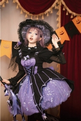 Lemon Honey -Jack-o'-lantern- Halloween Themed Lolita Jumper Dress and Blouse Set (in stock)