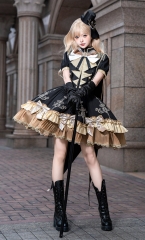Uncharted Stars -Gilded Vow- Vintage Gothic Lolita OP Dress and Matching Cape
