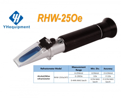 RHW-25Oe ATC Wine 0-25%Vol  0-190Oe  0-44%MAS Sacch  optical refractometer