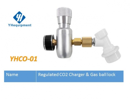 YHCO-01 Homebrew kegging,Premium Regulated CO2 Charger with ball lock fitting,mini CO2 Regulator
