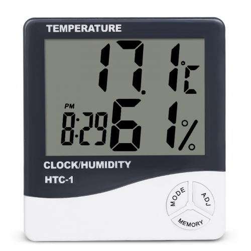 HTC-1 High Quality Indoor Room LCD Electronic Temperature Humidity Meter Digital Thermometer Hygrometer Weather Station Alarm Clock