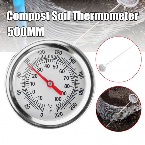 YH-S08  20in Compost Soil Thermometer Premium Stainless Steel Metal Probe Length 500MM