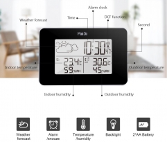 YH-3364 LCD Digital Wall Clock With Thermometer Electronic Temperature Meter Calendar Indoor Desk Digital Wall Clock