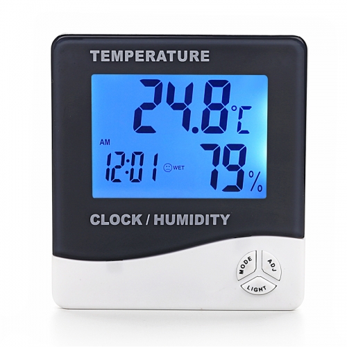 HTC-12 Household Super LCD Probe Indoor Outdoor Digital thermometer hygrometer with backlight