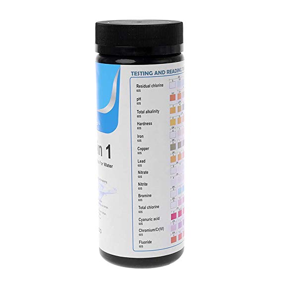 YH-14IN1 14-in-1 Drinking Water Test Strips Kit Residual Chlorine PH Total  Alkalinity Hardness Iron Etc,PH Paper