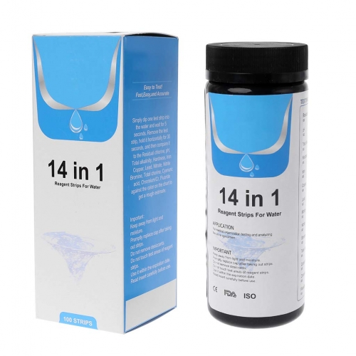 YH-14IN1 14-in-1 Drinking Water Test Strips Kit Residual Chlorine PH Total Alkalinity Hardness Iron Etc