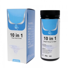 YH-10IN1 10-in-1 Water Test Strips Reagent Strip for Water Quality Analyzing Testing with 10 Analysis Residual Chlorine PH Total Alkalinity Hardness Iron Etc