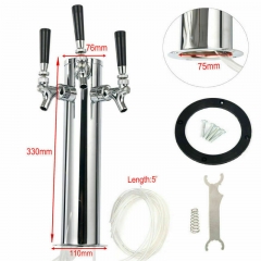 YHBT-03 Triple 3 Tap Draft Beer Tower Bar Homebrew Kegerator