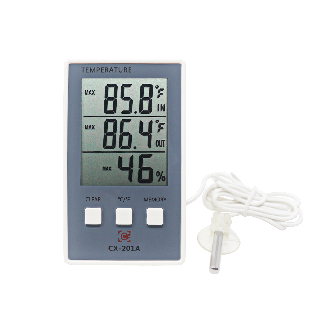 CX-201A LCD Digital Indoor Outdoor Thermometer Indoor Hygrometer