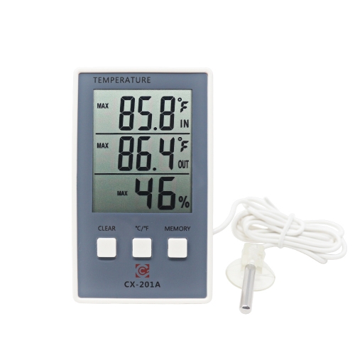 CX-201A LCD Digital Indoor Outdoor Thermometer Indoor Hygrometer Temperature Humidity Meter with temp sensor
